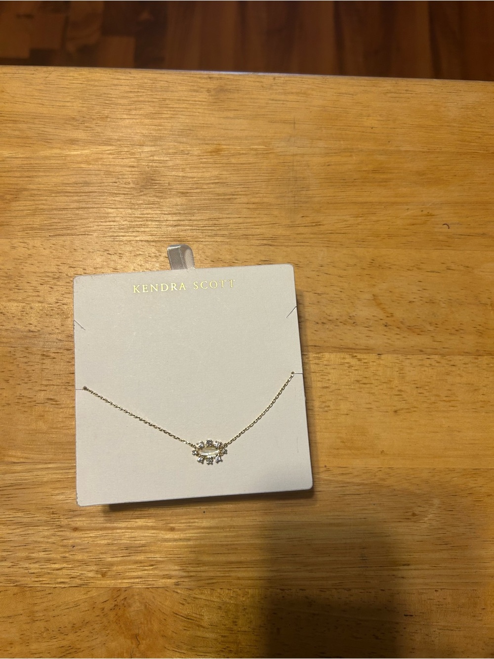 Kendra Scott Gold Crystal Pendant Necklace - Gold no outside box.